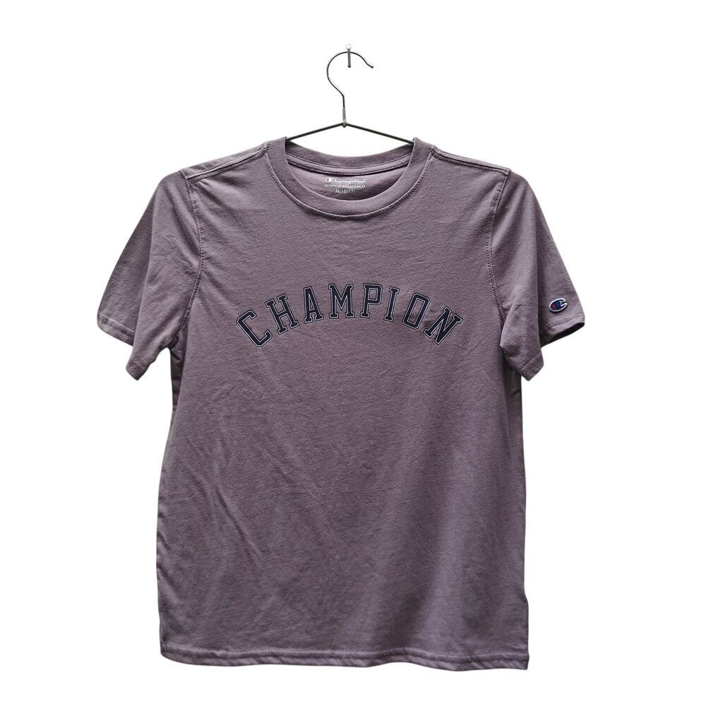 Champion Purple Logo Tee Youth Medium 10-12 Short Sleeve Graphic NWT